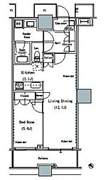 ザ・東京タワーズミッドタワー 11階1LDKの間取り