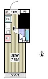 ペアハイツ世田谷 ワンルームの間取図画像