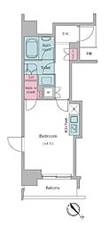 レジディア月島2 ワンルームの間取図画像