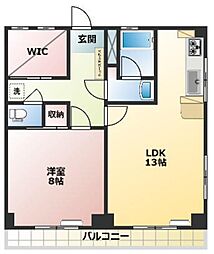 西武新宿線 新井薬師前駅 徒歩7分の賃貸マンション 2階1SLDKの間取り
