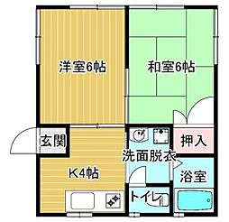 ルミエール井上 2Kの間取図画像