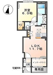 サンコート リラ 1LDKの間取図画像