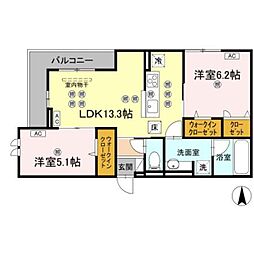 GraceCourt 2LDKの間取図画像
