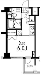 萩中イースト 6階1Kの間取り
