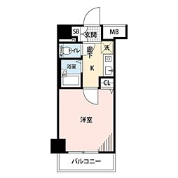 都営大江戸線 月島駅 徒歩2分の賃貸マンション 5階1Kの間取り