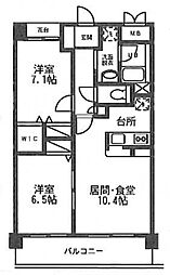セルアローム 1階2LDKの間取り