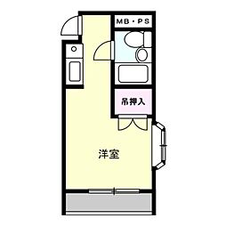 大友ロイヤルタウン ワンルームの間取図画像