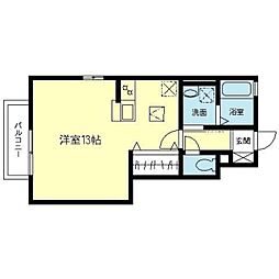ウエスト・ベルグ鎌倉D ワンルームの間取図画像
