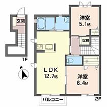 グランポルテＢ B202 ｜ 岩手県花巻市星が丘２丁目27-5（賃貸アパート2LDK・2階・58.50㎡） その2