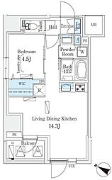 渋谷区東3丁目マンション 1LDKの間取図画像