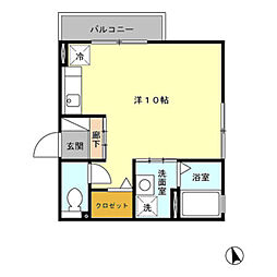 ベローナ　モレ 1階ワンルームの間取り