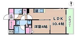 アーバネックス東梅田 1LDKの間取図画像