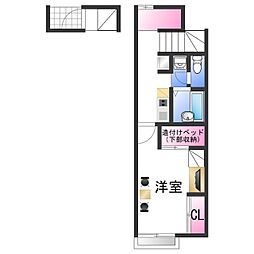 レオパレスNAKABUSA 1Kの間取図画像