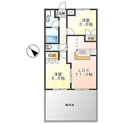 フレンドハウス 1階2LDKの間取り
