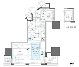 ＺＯＯＭ信濃町 9階1LDKの間取り