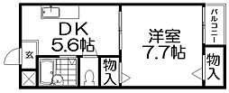 コートアルバ 1DKの間取図画像