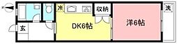 ベルハイム 1DKの間取図画像