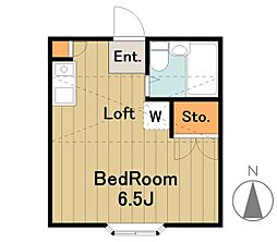 シエナ 1階ワンルームの間取り