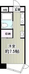 パークサイド野川公園 ワンルームの間取図画像