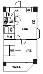 ウィステリアヒルズ 2LDKの間取図画像