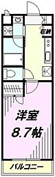 サンイースト 1Kの間取図画像