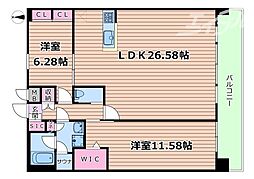 プレジオ北浜 2LDKの間取図画像