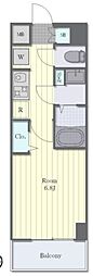 グランカーサ行徳 1Kの間取図画像