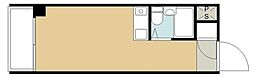 鶴ヶ島宝マンション 3階ワンルームの間取り