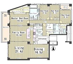 ガーデン高輪 4LDKの間取図画像