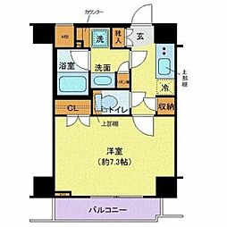 東急田園都市線 用賀駅 徒歩6分の賃貸マンション 2階1Kの間取り