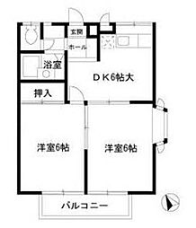 エステートピース 2DKの間取図画像