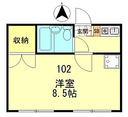 メゾン・ド・ロワール 1階1Kの間取り