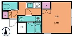 ウィズ小金井パークス 1Kの間取図画像