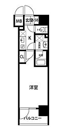 アビタ住吉 2階1Kの間取り