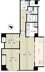 リバー&タワー 2LDKの間取図画像