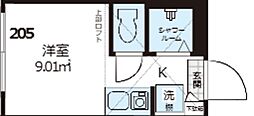 chiaro千川 ワンルームの間取図画像