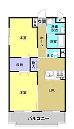 ひまわり館　Ａ棟 401 4階2LDKの間取り
