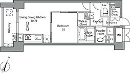 レジディア水道橋 1LDKの間取図画像