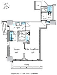パークアクシス滝野川ラブリーズ 1LDKの間取図画像