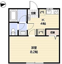 フォレストハイツ八千代 1Kの間取図画像