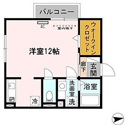 ネオハウス　パティオ 2階ワンルームの間取り