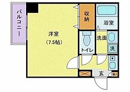 JR総武線 千葉駅 徒歩4分の賃貸マンション 1階1Kの間取り