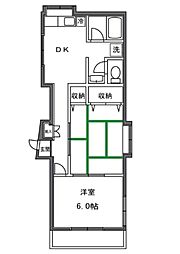 小榑ハイツ 1階2DKの間取り