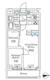 PLANE SOCIE SAKURADAI 3階2LDKの間取り