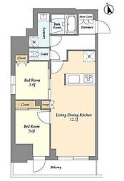 グランカーサ船堀II 15階2LDKの間取り