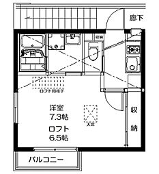 ベイ・コート 1Kの間取図画像