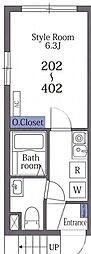 ラターシュ町屋 1Kの間取図画像