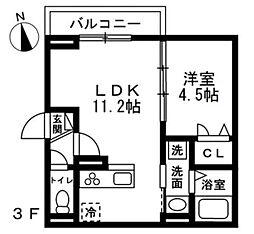 錦2丁目プロジェクト 1LDKの間取図画像