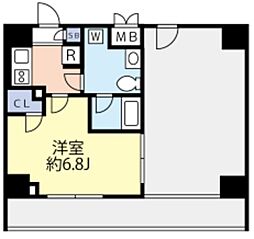 グランヴァン元住吉 7階1Kの間取り