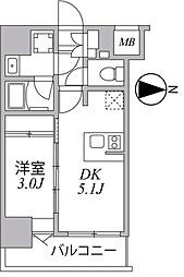 シーフォルム住吉 8階1DKの間取り